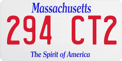 MA license plate 294CT2