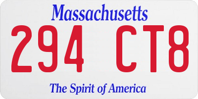 MA license plate 294CT8
