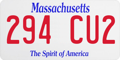 MA license plate 294CU2