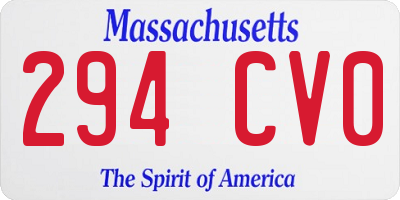 MA license plate 294CV0