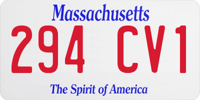 MA license plate 294CV1