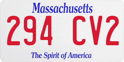 MA license plate 294CV2