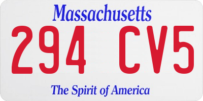 MA license plate 294CV5