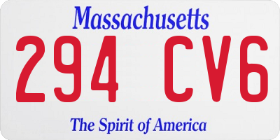 MA license plate 294CV6