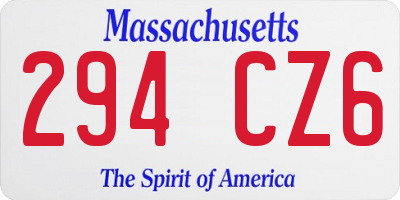 MA license plate 294CZ6