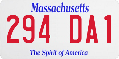 MA license plate 294DA1