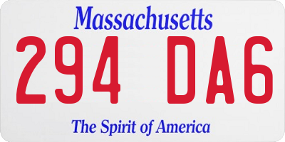 MA license plate 294DA6