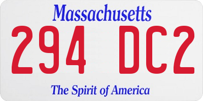 MA license plate 294DC2