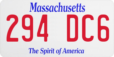 MA license plate 294DC6