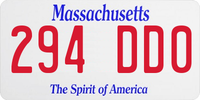 MA license plate 294DD0