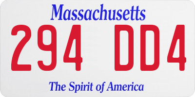 MA license plate 294DD4
