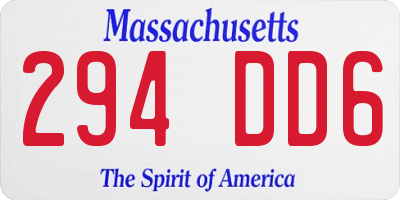 MA license plate 294DD6