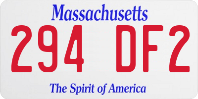 MA license plate 294DF2