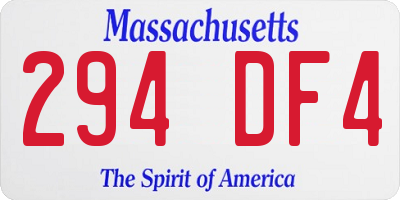 MA license plate 294DF4