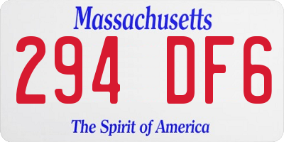 MA license plate 294DF6