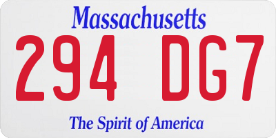 MA license plate 294DG7