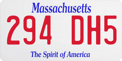 MA license plate 294DH5