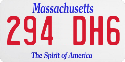 MA license plate 294DH6