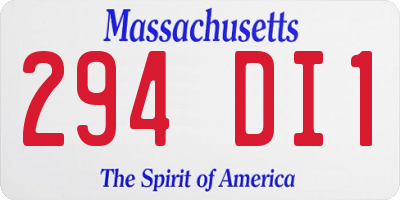 MA license plate 294DI1