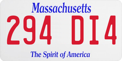 MA license plate 294DI4