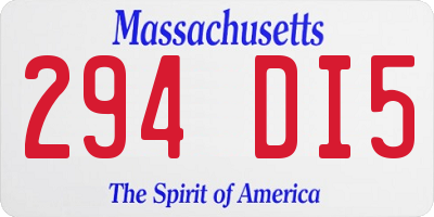 MA license plate 294DI5