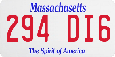 MA license plate 294DI6