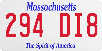 MA license plate 294DI8