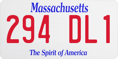 MA license plate 294DL1