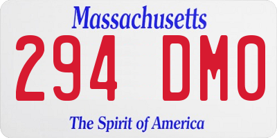 MA license plate 294DM0