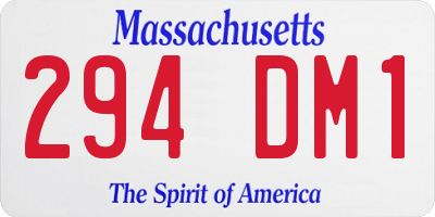 MA license plate 294DM1