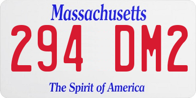 MA license plate 294DM2