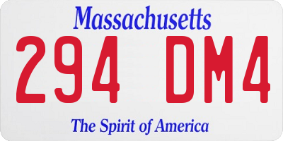 MA license plate 294DM4