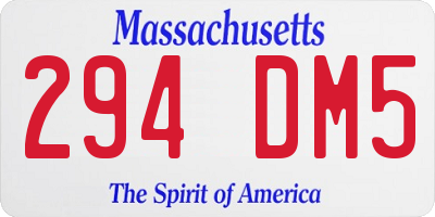 MA license plate 294DM5