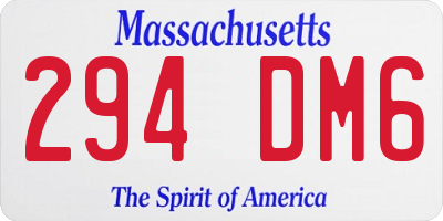 MA license plate 294DM6