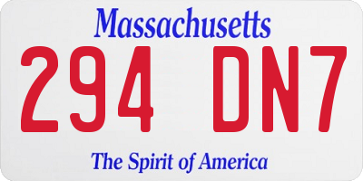 MA license plate 294DN7