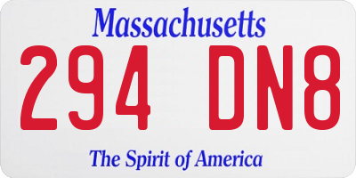 MA license plate 294DN8