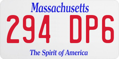 MA license plate 294DP6