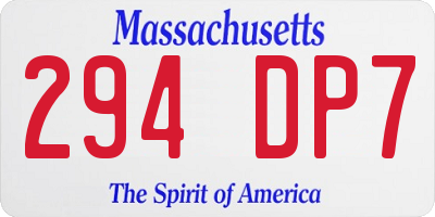 MA license plate 294DP7