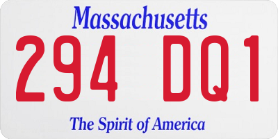 MA license plate 294DQ1