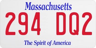 MA license plate 294DQ2