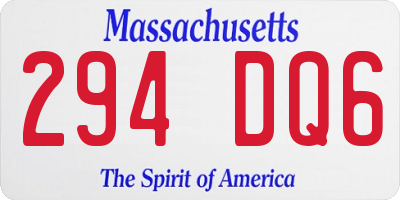 MA license plate 294DQ6