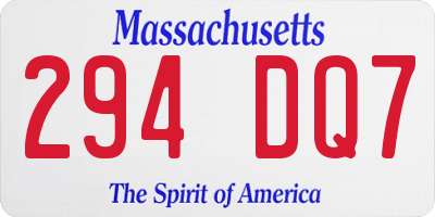 MA license plate 294DQ7