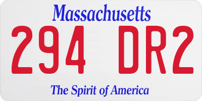 MA license plate 294DR2