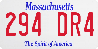 MA license plate 294DR4