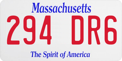 MA license plate 294DR6