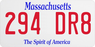 MA license plate 294DR8