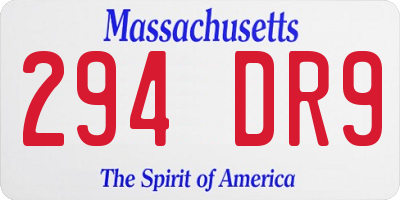 MA license plate 294DR9