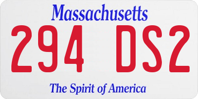 MA license plate 294DS2