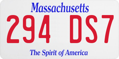 MA license plate 294DS7