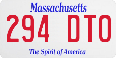 MA license plate 294DT0